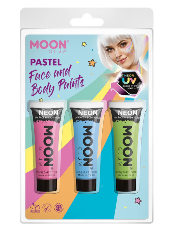 Moon Glow Pastel Neon UV Face Paint, Dress Loud