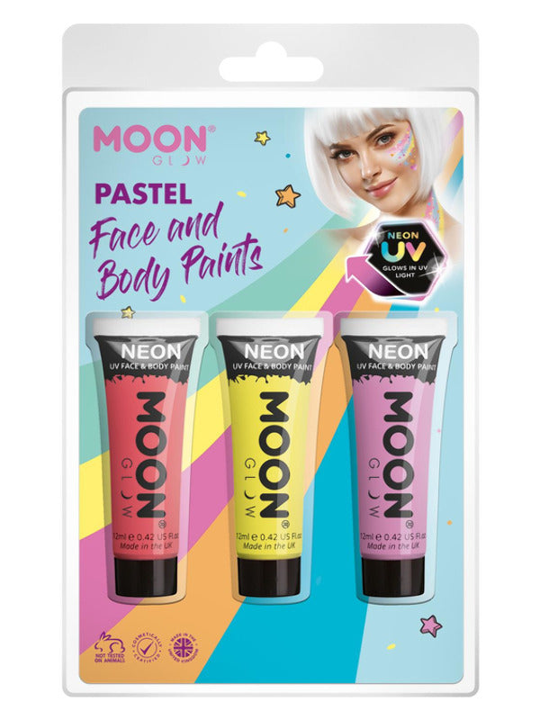 Moon Glow Pastel Neon UV Face Paint, Dress Loud