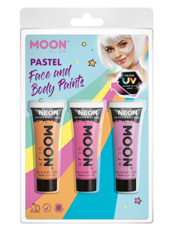 Moon Glow Pastel Neon UV Face Paint, Dress Loud