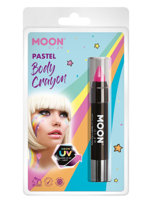 Moon Glow Pastel Neon UV Body Crayons, Pastel Pink Dress Loud
