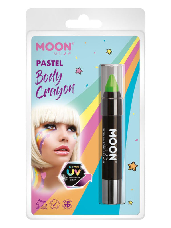 Moon Glow Pastel Neon UV Body Crayons, Pastel Gree Dress Loud