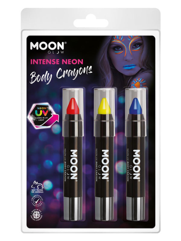 Moon Glow Intense Neon UV Body Crayons, Dress Loud