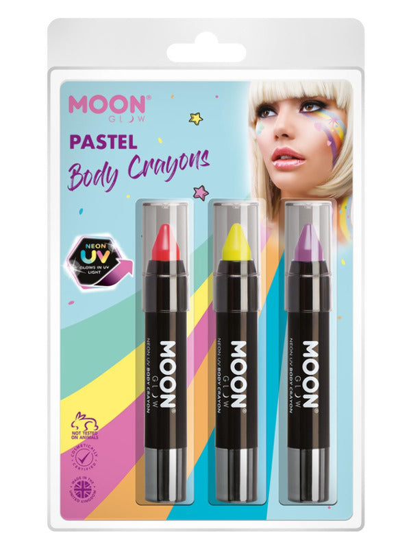 Moon Glow Intense Neon UV Body Crayons, Dress Loud