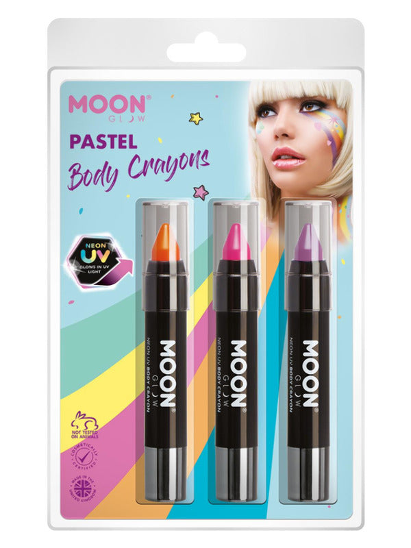 Moon Glow Intense Neon UV Body Crayons, Dress Loud