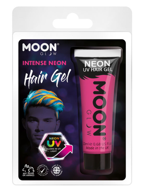 Moon Glow Intense Neon UV Hair Gel, Intense Pink Dress Loud