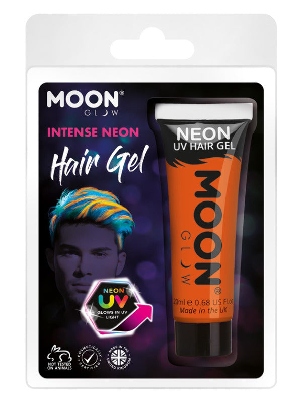 Moon Glow Intense Neon UV Hair Gel, Intense Orange Dress Loud