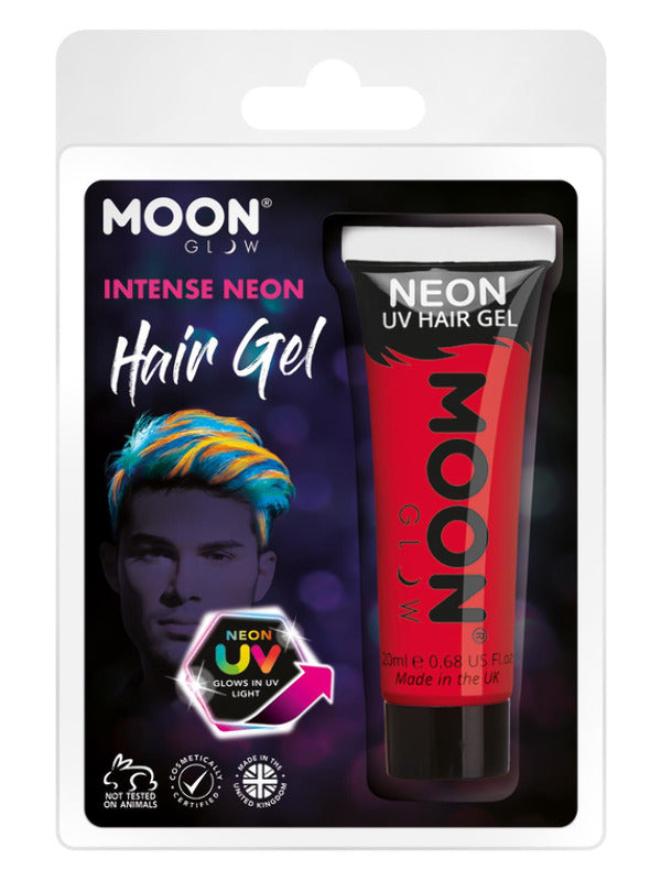 Moon Glow Intense Neon UV Hair Gel, Intense Red Dress Loud