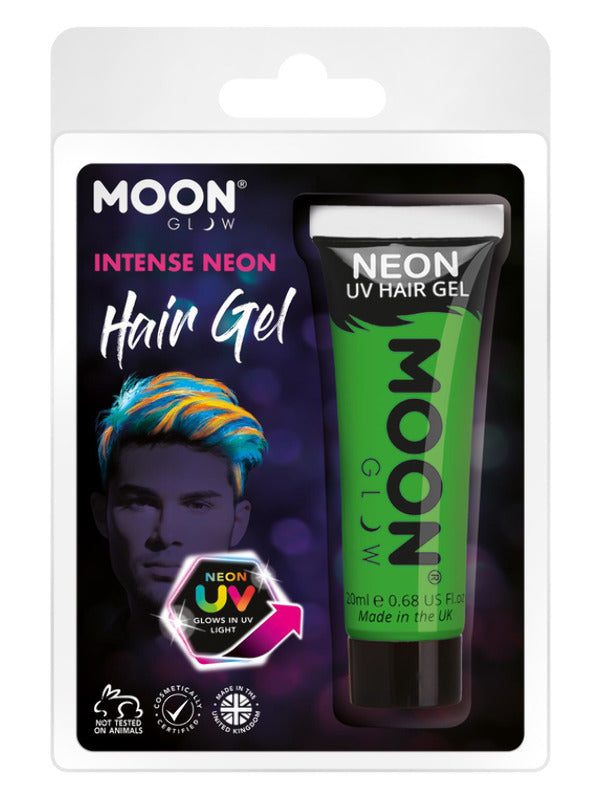 Moon Glow Intense Neon UV Hair Gel, Intense Green Dress Loud