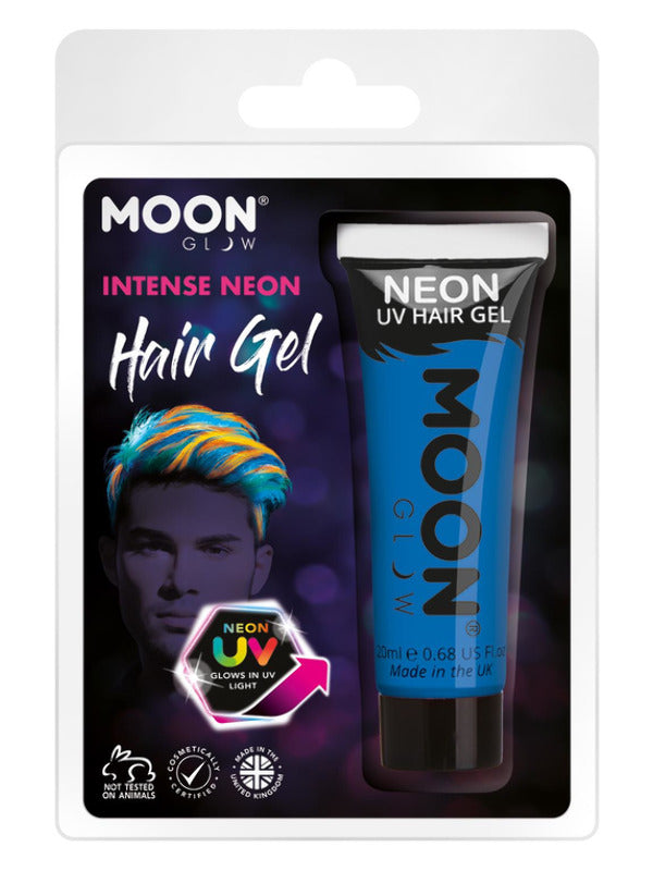 Moon Glow Intense Neon UV Hair Gel, Intense Blue Dress Loud
