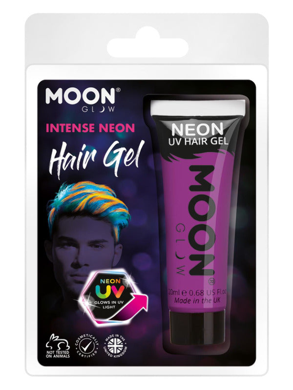 Moon Glow Intense Neon UV Hair Gel, Intense Purple Dress Loud