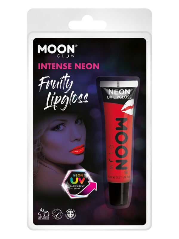 Moon Glow Intense Neon UV Fruity Lipgloss, Red Dress Loud