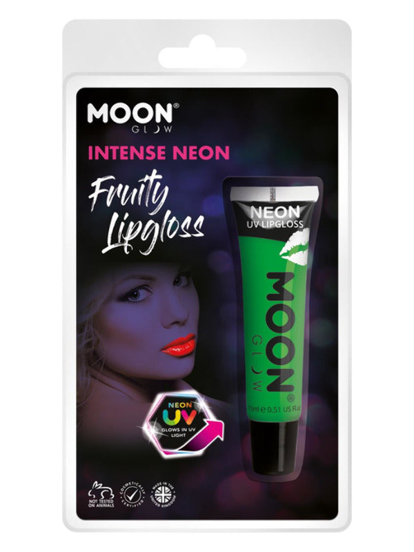 Moon Glow Intense Neon UV Fruity Lipgloss, Green Dress Loud