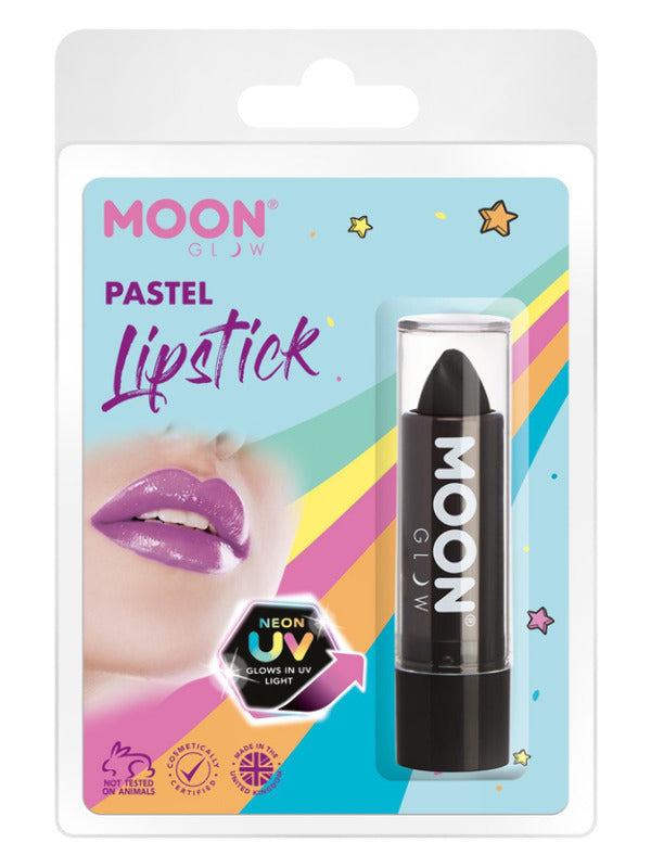 Moon Glow Pastel Neon UV Lipstick, Black Dress Loud