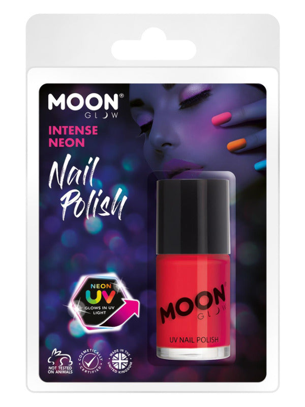 Moon Glow Intense Neon UV Nail Polish, Intense Red Dress Loud