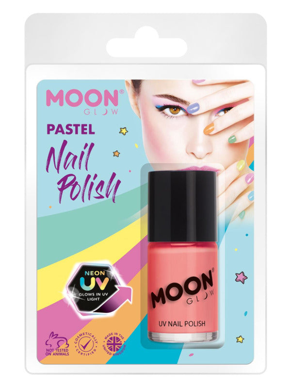 Moon Glow Pastel Neon UV Nail Polish, Pastel Coral Dress Loud