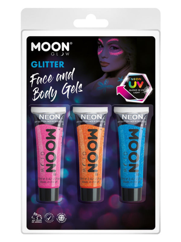 Moon Glow Neon UV Fine Glitter Gel, Dress Loud