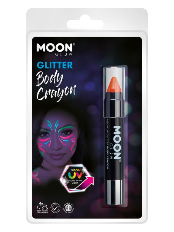 Moon Glow - Neon UV Glitter Body Crayons, Orange Dress Loud