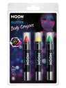 Moon Glow - Neon UV Glitter Body Crayons,