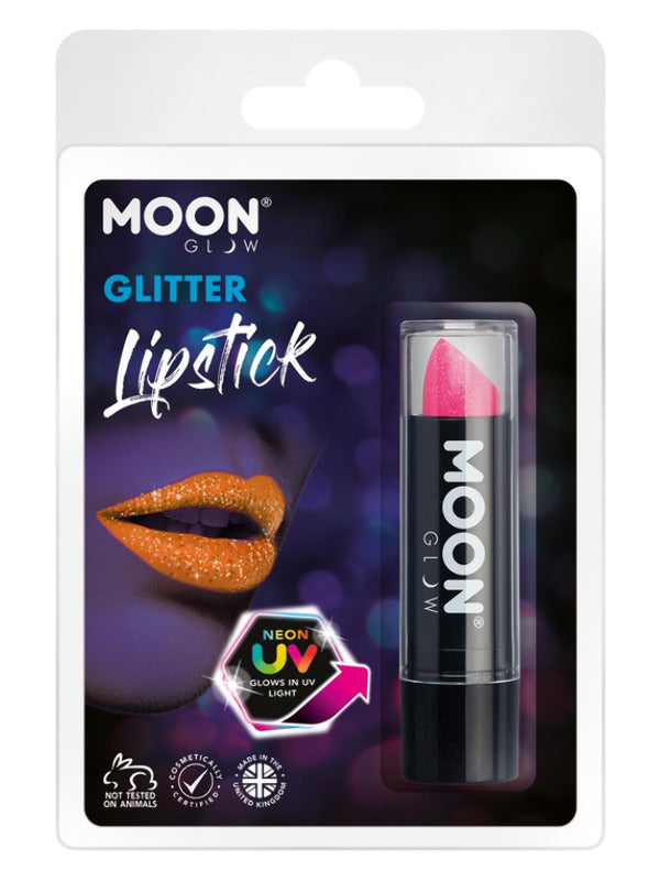 Moon Glow - Neon UV Glitter Lipstick, Magenta Dress Loud