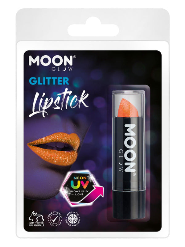 Moon Glow - Neon UV Glitter Lipstick, Orange Dress Loud