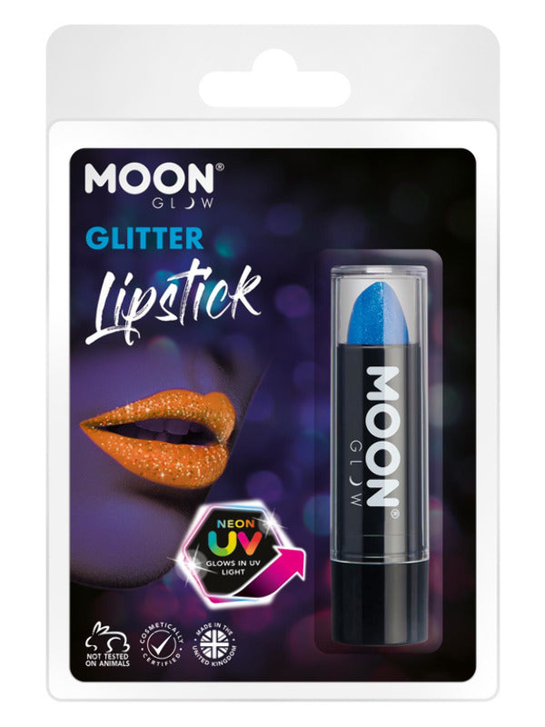 Moon Glow - Neon UV Glitter Lipstick, Blue Dress Loud
