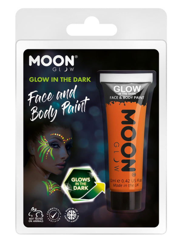 Moon Glow - Glow in the Dark Face Paint, Orange Dress Loud