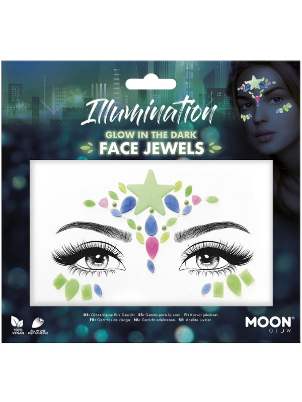 Moon Glow Face Jewels, Illumination Dress Loud