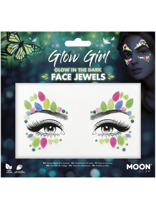 Moon Glow Face Jewels, Glow Girl Dress Loud