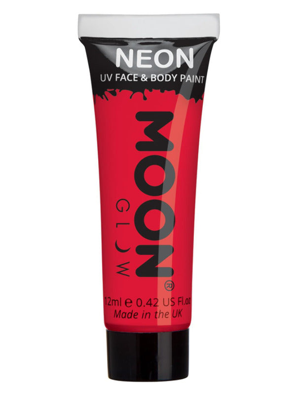 Moon Glow Intense Neon UV Face Paint, Intense Red Dress Loud