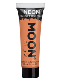 Moon Glow Pastel Neon UV Face Paint, Pastel Orange Dress Loud