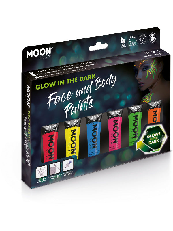Moon Glow - Glow in the Dark Face Paint, Assorted Dress Loud