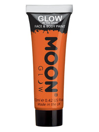 Moon Glow - Glow in the Drak Face Paint, Orange Dress Loud