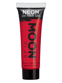 Moon Glow Intense Neon UV Hair Gel, Intense Red Dress Loud