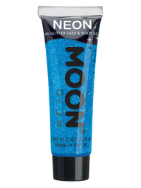 Moon Glow Neon UV Fine Glitter Gel, Blue Dress Loud