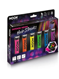 Moon Glow Intense Neon UV Hair Streaks, Assorted Dress Loud