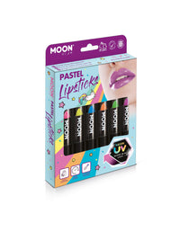 Moon Glow Pastel Neon UV Lipstick, Assorted Dress Loud