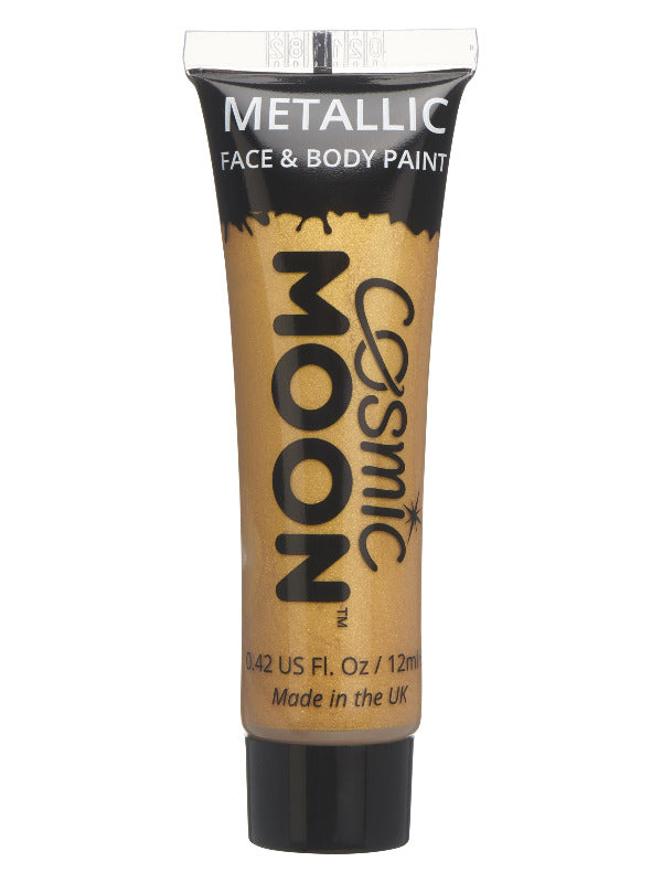 Cosmic Moon Metallic Face & Body Paint, Gold Dress Loud