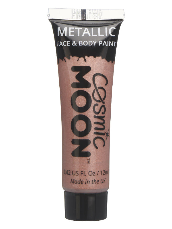 Cosmic Moon Metallic Face & Body Paint, Rose Gold Dress Loud