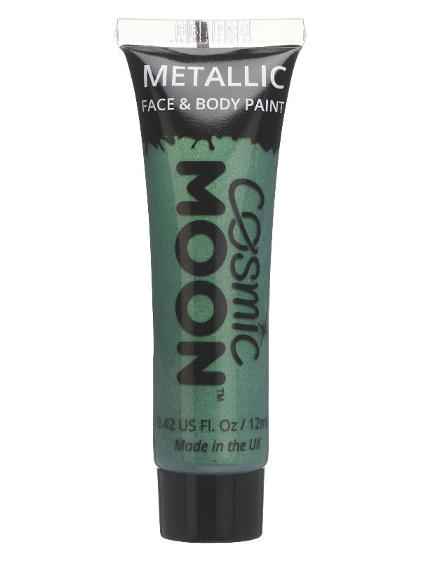 Cosmic Moon Metallic Face & Body paint, Green Dress Loud