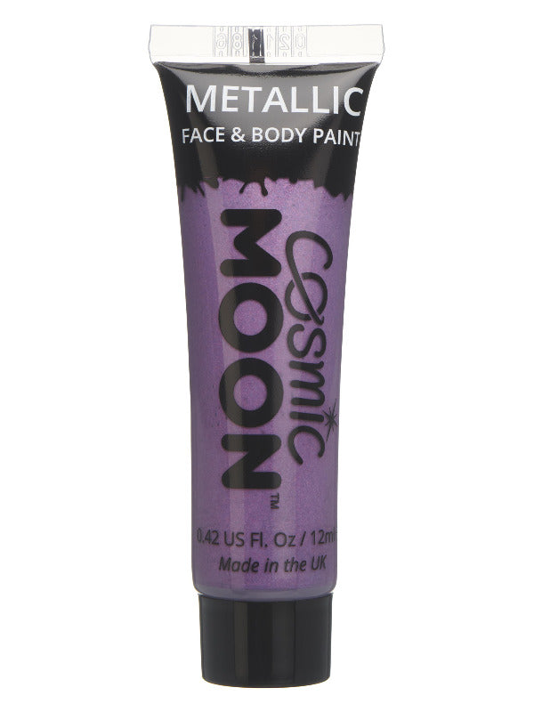 Cosmic Moon Metallic Face & Body Paint, Purple Dress Loud