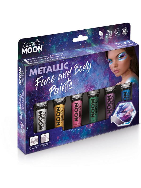 Cosmic Moon Metallic Face & Body Paint, Assorted Dress Loud
