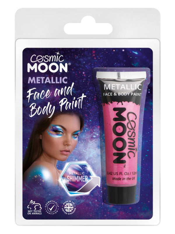 Cosmic Moon Metallic Face & Body Paint, Pink Dress Loud