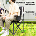 Outsunny Set of 2 Padded Folding Picnic Chairs with Cooler Bag Dress Loud