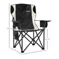 Outsunny Set of 2 Padded Folding Picnic Chairs with Cooler Bag Dress Loud