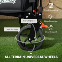 Outsunny Folding Trolley on Wheels, Garden Cart with Openable Sides Dress Loud