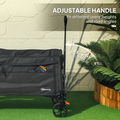 Outsunny Folding Trolley on Wheels, Garden Cart with Openable Sides Dress Loud