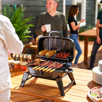 Outsunny Folding Charcoal Barbecue Grill, Portable BBQ for Camping Dress Loud