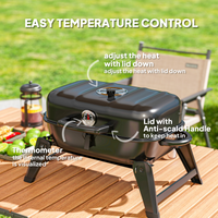 Outsunny Folding Charcoal Barbecue Grill, Portable BBQ for Camping Dress Loud