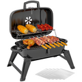 Outsunny Folding Charcoal Barbecue Grill, Portable BBQ for Camping Dress Loud