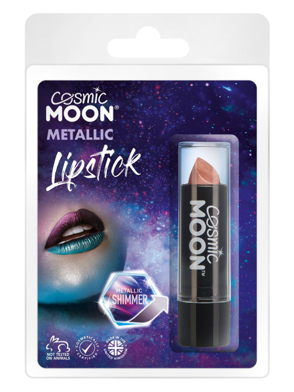 Cosmic Moon Metallic Lipstick, Rose Gold Dress Loud